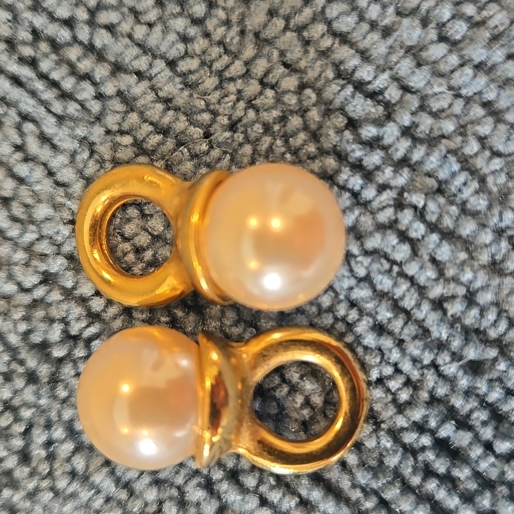 Pearl Drop Dangle Charms Gold Tone | Interchangeable Earring or Necklace Charms - Picture 3 of 5